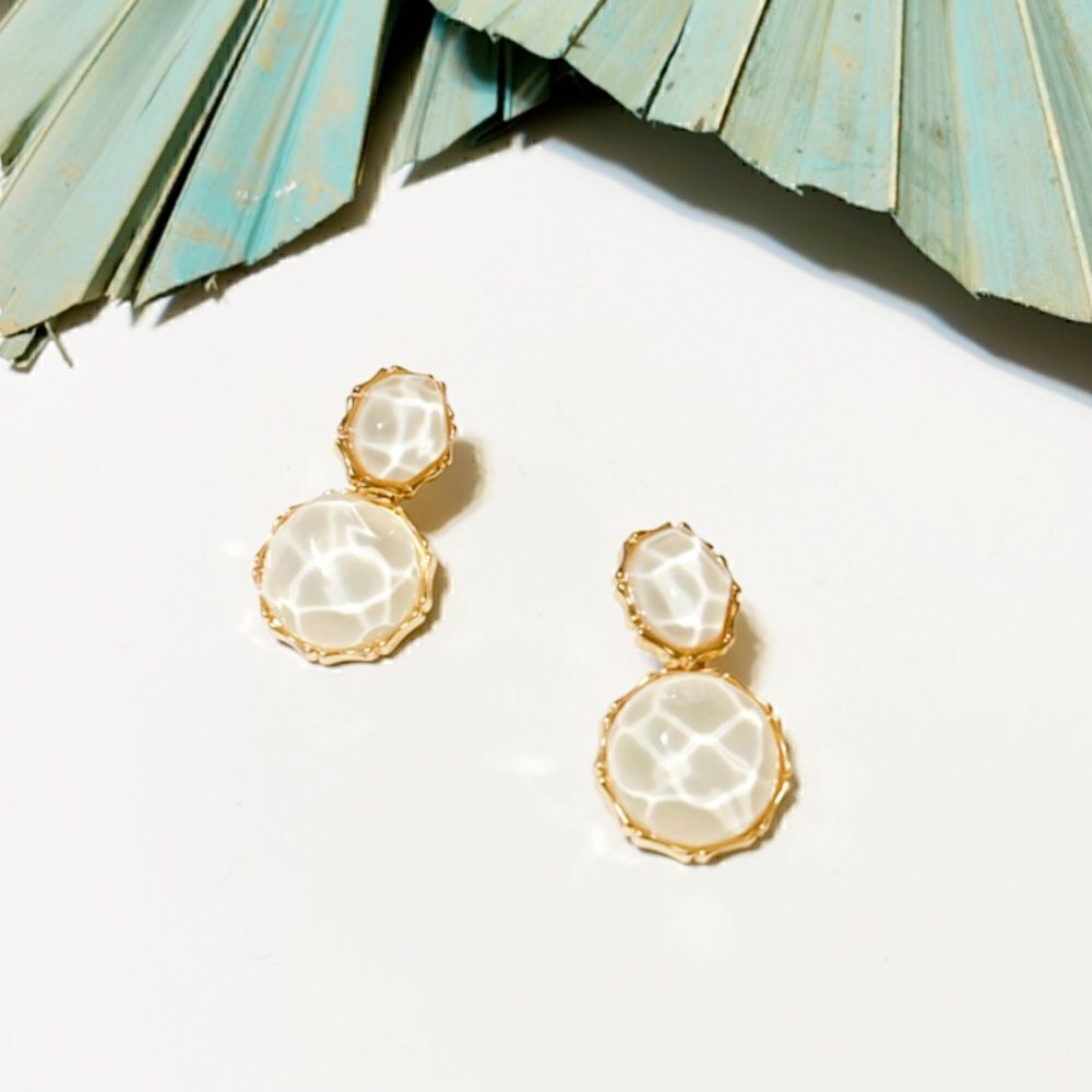 White Crystal earrings  #937